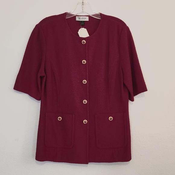 St. John Jackets & Blazers - St. John collection Wool Blend Jacket Blazer Short Sleeve Womens Size 12
